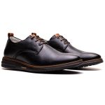 Sapato Casual Derby Masculino Em Couro Preto