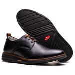 Sapato Casual Derby Masculino Em Couro Preto