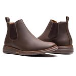 Botina Masculina Ultra Comfort em Couro Rústico Café