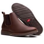 Botina Masculina Ultra Comfort em Couro Rústico Pinhão