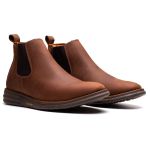 Botina Masculina Ultra Comfort em Couro Rústico Castor