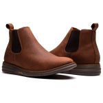 Botina Masculina Ultra Comfort em Couro Rústico Castor