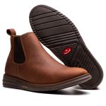 Botina Masculina Ultra Comfort em Couro Rústico Castor