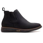 Botina Masculina Ultra Comfort em Couro Rústico Preto