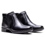 Botina Couro Floter Preto Comfort 