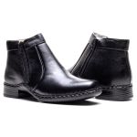 Botina Couro Floter Preto Comfort 