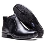 Botina Couro Floter Preto Comfort 