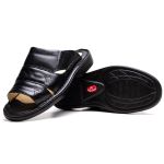 Chinelo Comfort Masculino em Couro Preto