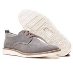 Sapatênis Masculino Couro Cinza Comfort