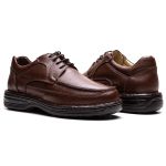 Sapato Comfort Masculino em Couro Café