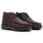 Bota Comfort Masculino em Couro Rústico Pinhão