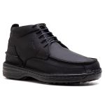 Bota Comfort Masculino em Couro Rústico Preto