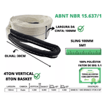 Sling 5:1 100d Branco 4 Ton x 5m