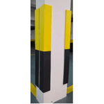 Cantoneira Preto/amarelo 1m x 10cm x 0,10 Ad