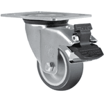 Rodizio Giratório PVC L12 75mm para até 60kg com Freio G Schioppa GL 312 BP G 60KG