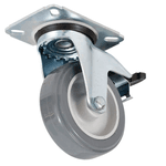 Rodizio Giratório PVC L12 125mm para até 75kg com Freio G Schiopa GL 512 BP G