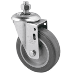 Rodizio Giratório PVC L12 75mm para até 60kg com Espiga Roscada 1/2Pol. Schioppa GLE 312 BP 60KG