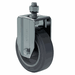 Rodizio Fixo PVC L12 125mm para até 75kg com Espiga Roscada 1/2Pol. Schioppa FLE 512 BP 75KG