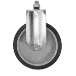 Rodizio Fixo PVC L12 125mm para até 75kg com Espiga Roscada 1/2Pol. Schioppa FLE 512 BP 75KG
