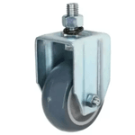 Rodizio Fixo PVC L12 75mm para até 60kg com Espiga Roscada 1/2Pol. Schioppa FLE 312 BP 60KG