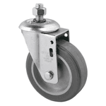 Rodizio Giratório PVC L12 125mm para até 75kg com Espiga Roscada 1/2Pol. Schioppa GLE 512 BP 75KG