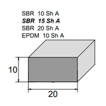 Borracha Esponjosa 10 x 20