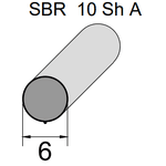 Borracha Esponjosa Redonda 6mm