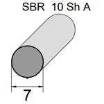 Borracha Esponjosa Redonda 7mm