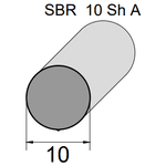 Borracha Esponjosa Redonda 10mm