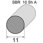 Borracha Esponjosa Redonda 11mm
