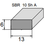 Borracha Esponjosa 6 x 13