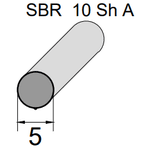 Borracha Esponjosa Redonda 5mm