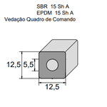 Borracha Esponjosa 12,5 x 12,5 Com Furo