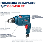 Furad Imp 3/8 Gsb 450 Re 450w 110v ou 220v