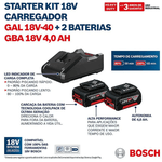 Kit Carregador e 2x Bateria Gal18v 40ah