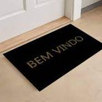 TAPETE VINIL BEM VINDO 2.0 PRETO 60X40