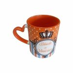 Caneca de Cerâmica Colorida - Alça coração 325ml