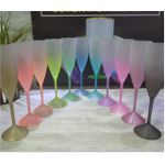 Taça Champanhe Acrílica Jateada Degradê 190ml