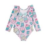 Maiô Infantil Manga Longa Uv Cupcake