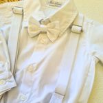 Conjunto Batizado Body Camisa Com Suspensório E Gravata