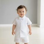 Conjunto Batizado Short Com Colete e Gravata