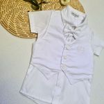 Conjunto Batizado Short Com Colete e Gravata