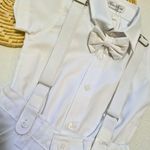 Conjunto Batizado Suspensório Com Gravata Curto