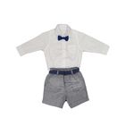 Conjunto Bebê Camisa Navi Bermuda Xadrez