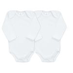 Body Manga Longa Branco - Kit Com 2