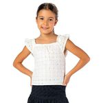 Top Infantil em Laise Preto