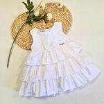 Vestido Batizado Camadas Bordado Inglês