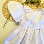 Vestido Batizado Cetim e Pérolas