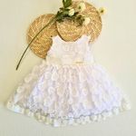 Vestido Batizado Flores Soltas
