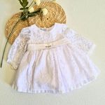 Vestido Batizado Manga Longa Bordado Inglês
